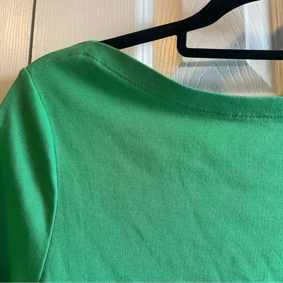Charter Club 100% Cotton Green Quarter Sleeve Teeshirt, size medium - So soft! - Picture 6 of 12